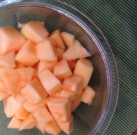 Turn this bowl of cantaloupe into a refreshing glass of agua fresca. 